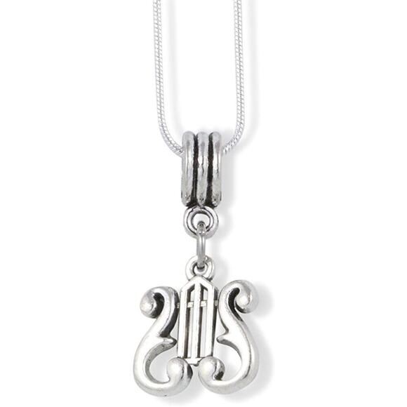 Harp Goddess Musical Instrument Charm Snake Chain Necklace - Picture 1 of 4